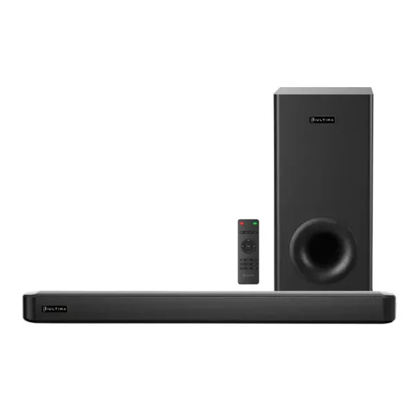 Ultima Wavebar 120W Soundbar with 120W Output | 2.1 Channel | Wired Subwoofers | EXTRA BASS | 3EQ Modes | Remote Control | Wall Mount Soundbar
